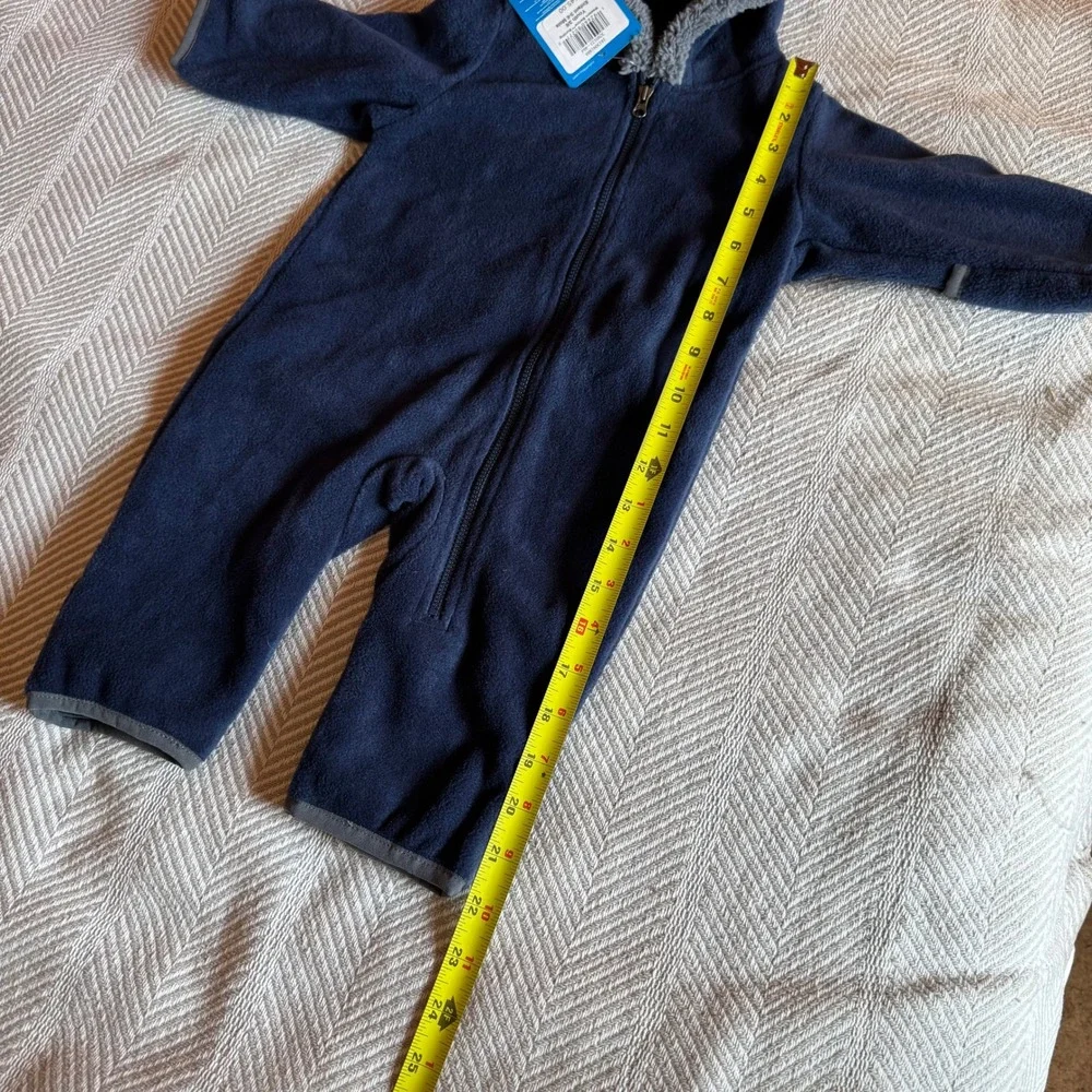 Columbia Western Barlow Bunting Navy Blue Fleece Bear Ear Hooded Suit